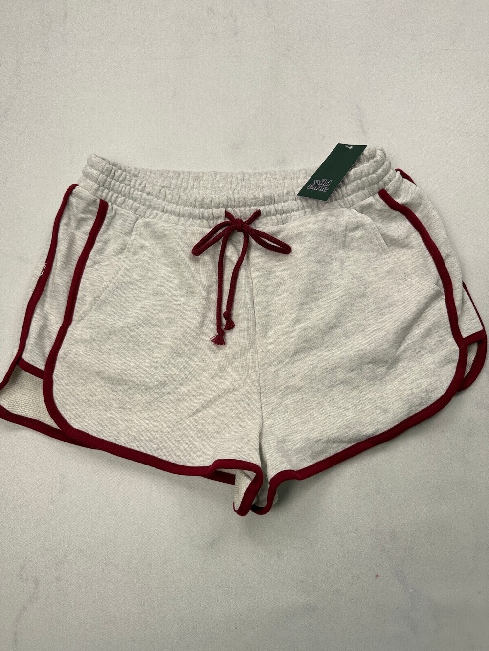 Wild Fable Athletic Shorts Cream Modern Sporty Cropped - Womens M